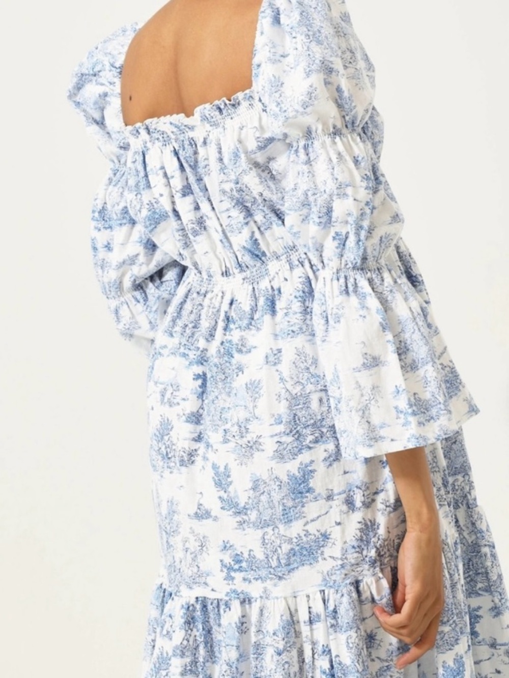 Nothing Fits But Midi Dress - White & Blue (S/M) - Picture 4 of 8